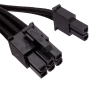 Premium Individually Sleeved PCIe Cables with Dual Connectors, Type 4 (Generation 3) - Black