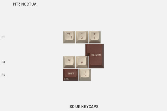 Drop + MiTo MT3 Noctua Keycap Set - ISO UK Keycaps