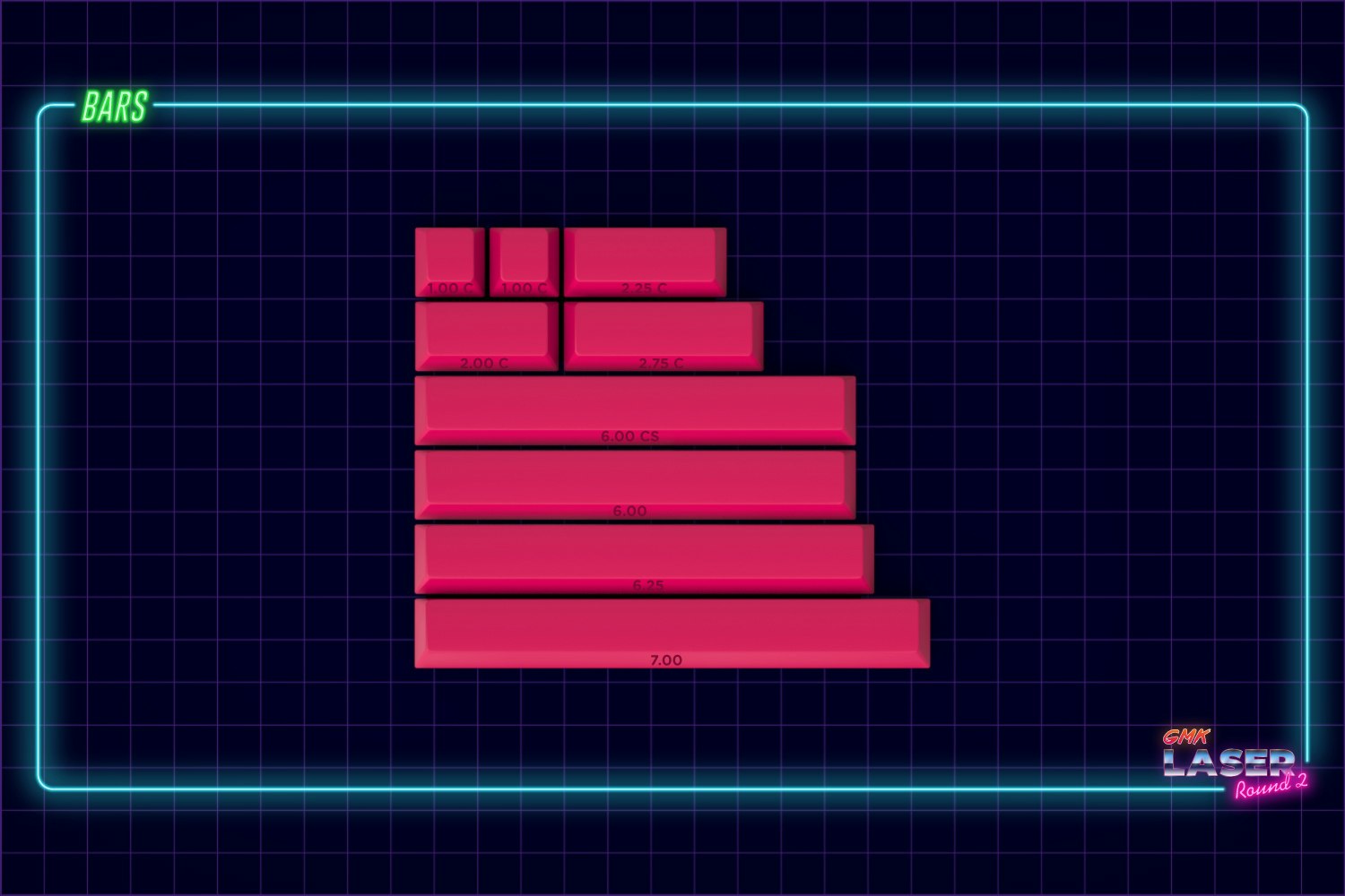 Drop + MiTo GMK Laser Custom Keycap Set - Bars