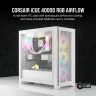 iCUE 4000D RGB AIRFLOW Mid-Tower Case, True White - 3x AF120 RGB ELITE White Fans - iCUE Lighting Node PRO Controller - High-airflow Design