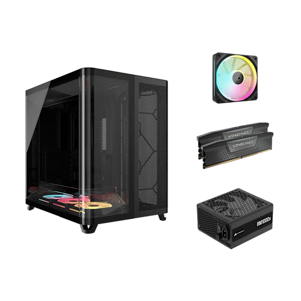 AIR 5400 Case, 1000W PSU, 120mm LX120 RGB Fan, Vengeance DDR5 32GB 6000MT/s CL30 Bundle