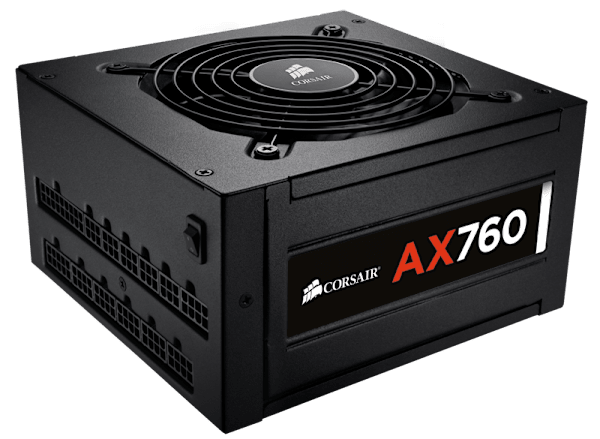 AX760 ATX Power Supply — 760 Watt 80 PLUS® PLATINUM Certified Fully-Modular PSU (NA) (Refurbished)