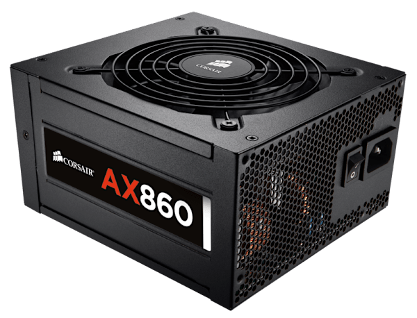 AX860 ATX Power Supply — 860 Watt 80 PLUS® PLATINUM Certified Fully-Modular PSU (NA) (Refurbished)