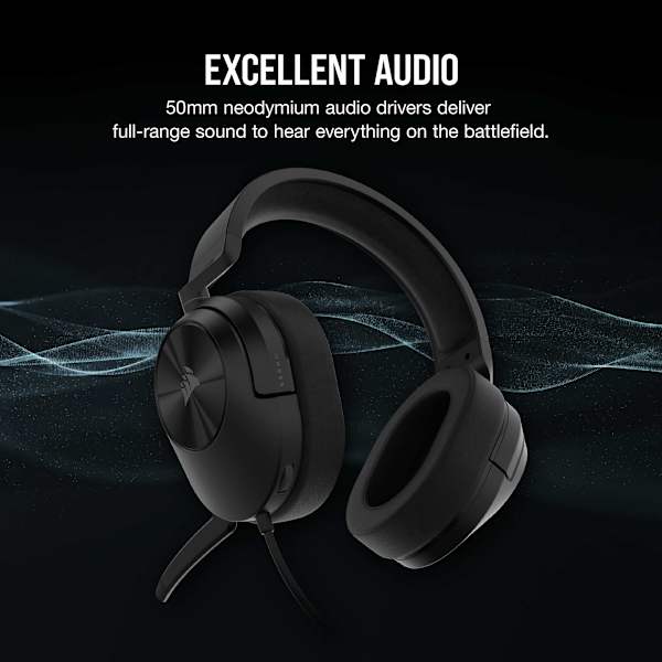 HS55 STEREO Wired Gaming Headset — Carbon (Revival Series)