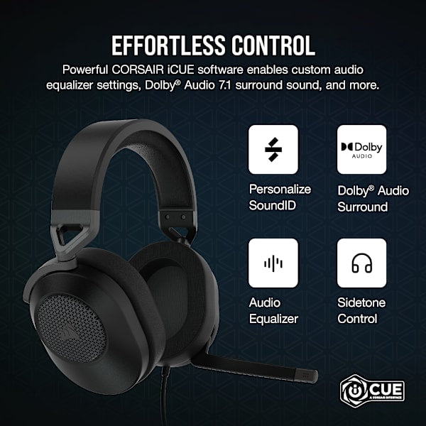 HS65 SURROUND Wired Gaming Headset — Carbon (Revival Series)