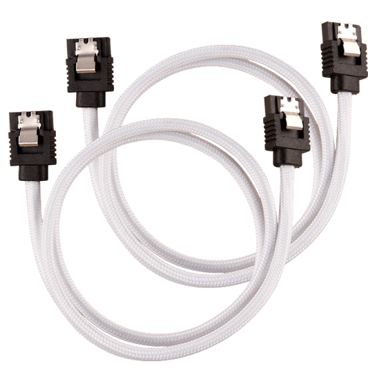 Premium Sleeved SATA 6Gbps 60cm Cable — White