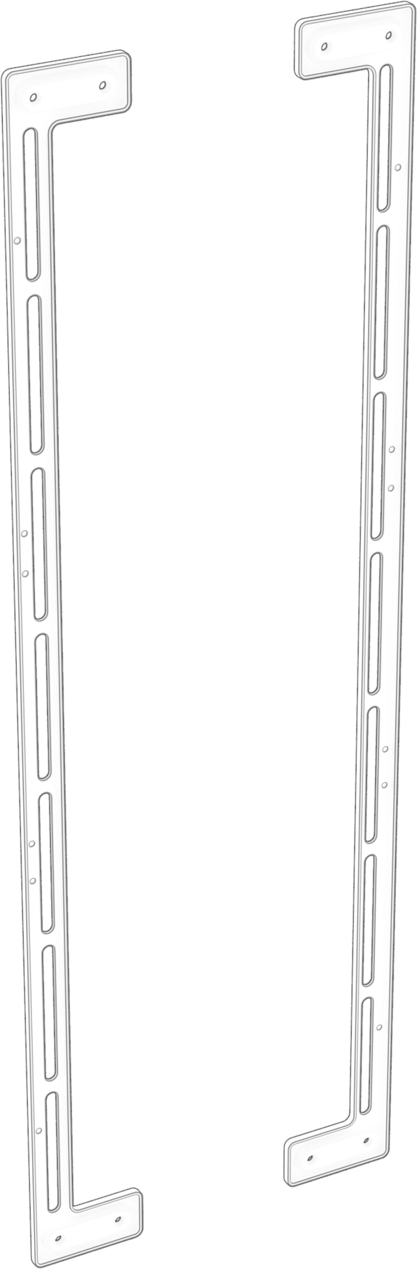FRAME 5000D Replacement Front InfiniRail Set (Dual), White