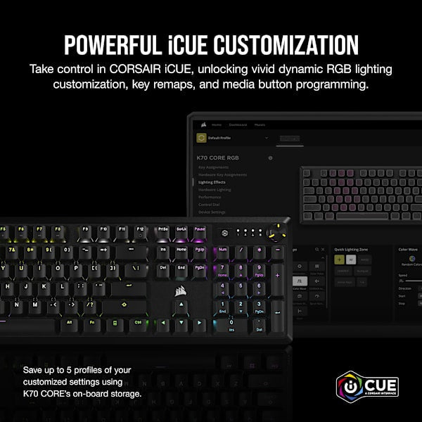 K70 CORE RGB Mechanical Gaming Keyboard — Black - (Revival Series)