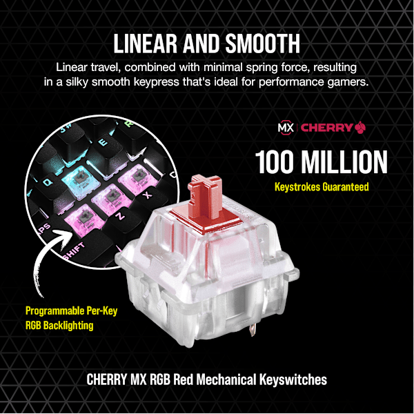 K70 RGB TKL CHAMPION SERIES Mechanical Gaming Keyboard — CHERRY MX Red (Refurbished)