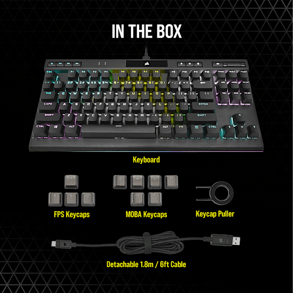 K70 RGB TKL CHAMPION SERIES Mechanical Gaming Keyboard — CHERRY MX Red (Refurbished)