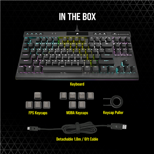 K70 RGB TKL CHAMPION SERIES Mechanical Gaming Keyboard — CHERRY MX Blue (Refurbished)