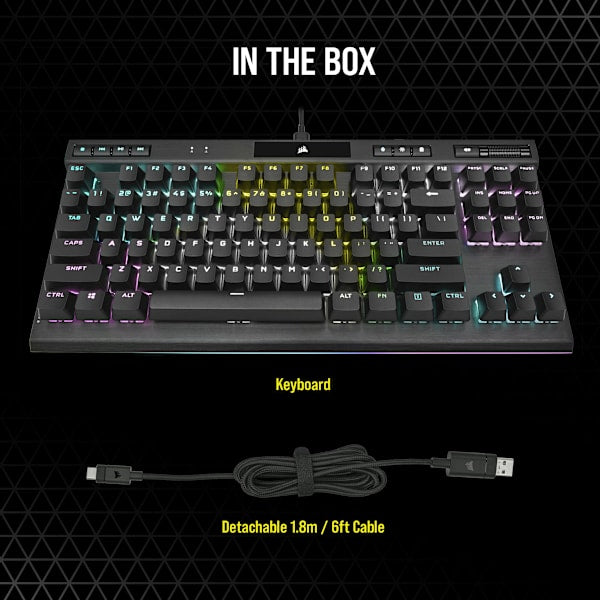 K70 RGB TKL CHAMPION SERIES Optical-Mechanical Gaming Keyboard with PBT DOUBLE SHOT PRO Keycaps (Revival Series)