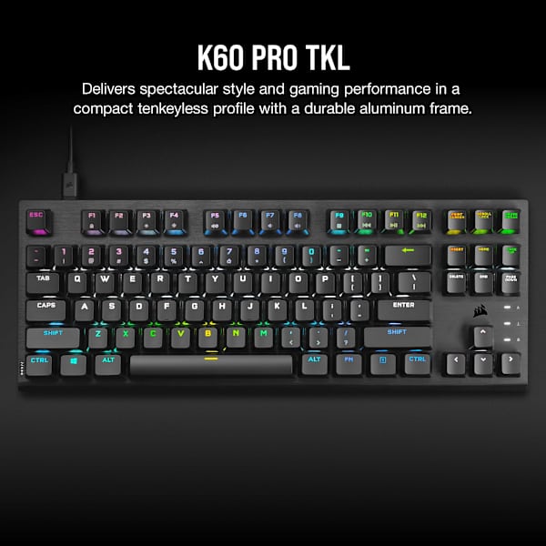 K60 PRO TKL RGB Tenkeyless Optical-Mechanical Gaming Keyboard - CORSAIR OPX Switch (Revival Series)