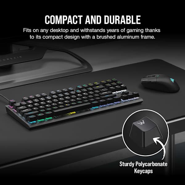 K60 PRO TKL RGB Tenkeyless Optical-Mechanical Gaming Keyboard — CORSAIR OPX Switch — (NA) (Refurbished)