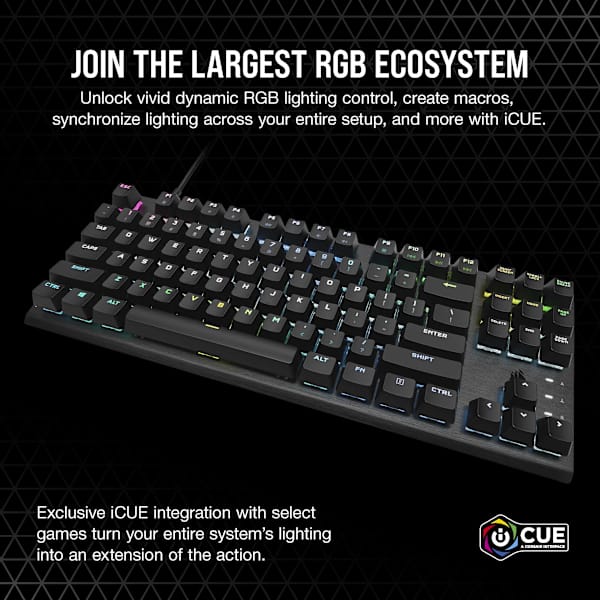 K60 PRO TKL RGB Tenkeyless Optical-Mechanical Gaming Keyboard — CORSAIR OPX Switch — (NA) (Refurbished)
