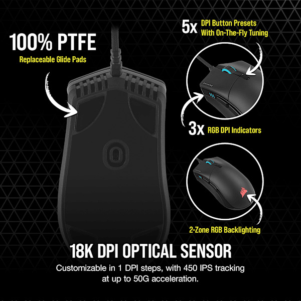 SABRE RGB PRO CHAMPION SERIES Ultra-Light FPS/MOBA Gaming Mouse (Revival Series)