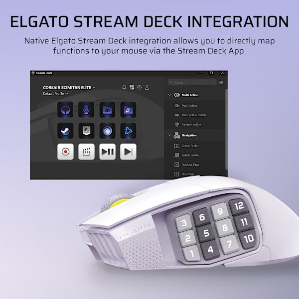 SCIMITAR ELITE WIRELESS SE MMO Gaming Mouse – White (Revival Series)