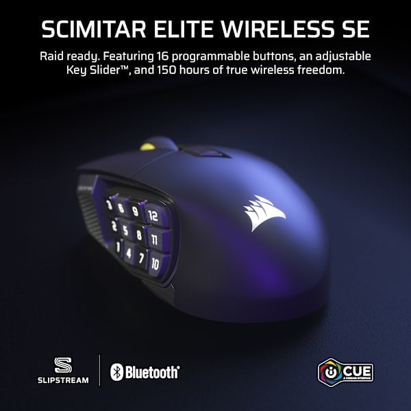 SCIMITAR ELITE WIRELESS SE MMO Gaming Mouse – Gun Metal (Revival Series)