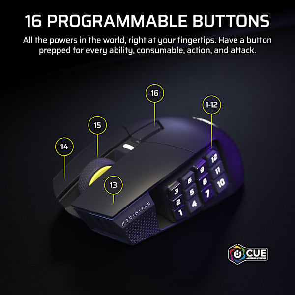SCIMITAR ELITE WIRELESS SE MMO Gaming Mouse – Gun Metal (Revival Series)