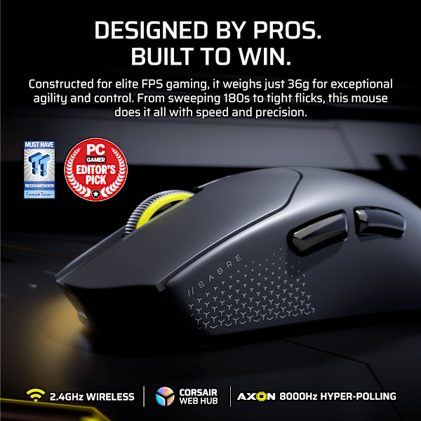 SABRE v2 PRO ULTRALIGHT WIRELESS Gaming Mouse - White (Revival Series)