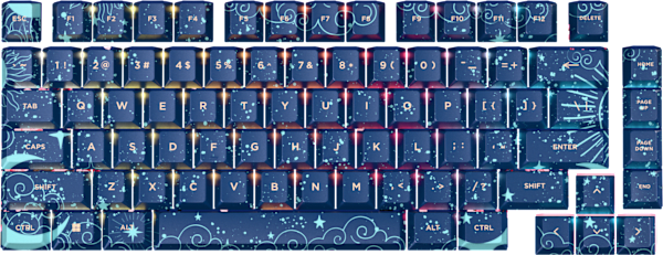PBT DYE-SUBLIMATED KEYCAP MOD KIT - Celestial - NA Layout