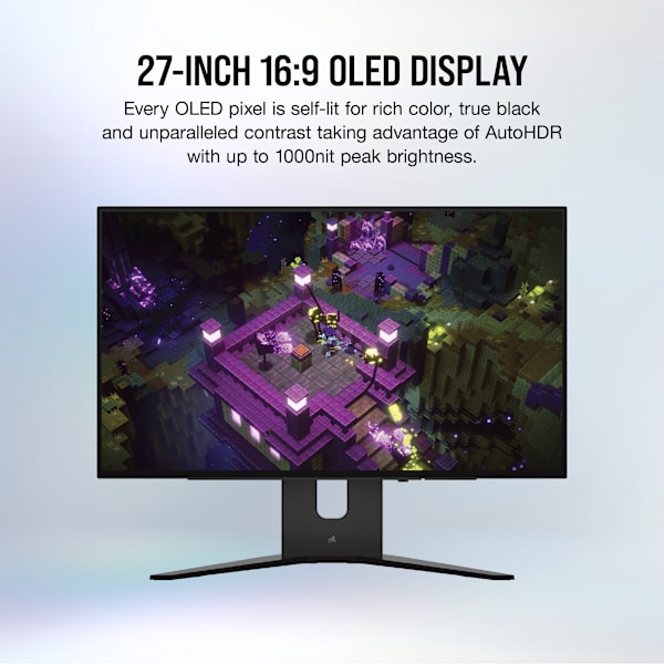 CORSAIR XENEON 27QHD240 OLED 27-Inch Gaming Monitor, 2560 x 1440, 240Hz, HDR with 1000nit Peak Brightness, 1.5M:1 Contrast Ratio, 1.07 Billion Colors (Certified Refurbished)
