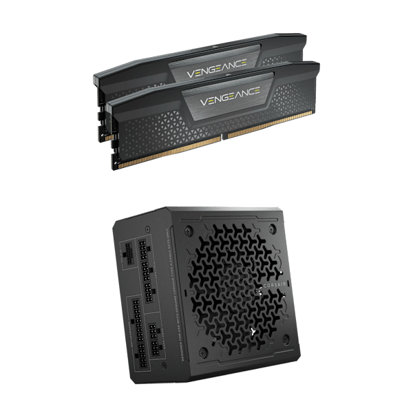 VENGEANCE® 128GB (2x64GB) DDR5 DRAM 6400MT/s CL42 Memory and RMe Series 850W ATX Power Supply Bundle
