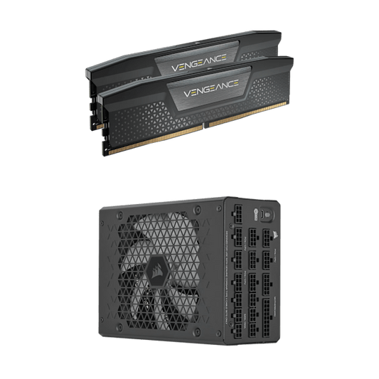 VENGEANCE® 128GB (2x64GB) DDR5 DRAM 6400MT/s CL42 Memory and HX1200i ATX 1200W Power Supply Bundle