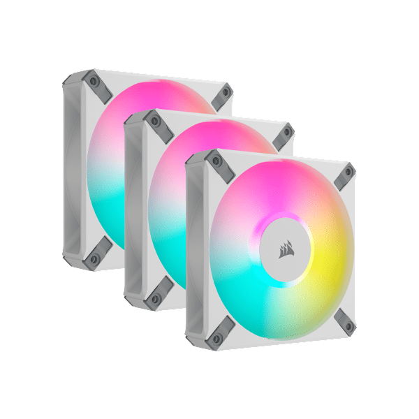 iCUE AF120 RGB ELITE 120mm PWM Triple Fan Kit - White (Revival Series)