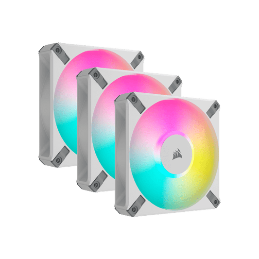 iCUE AF120 RGB ELITE 120mm PWM Triple Fan Kit - White (Revival Series)