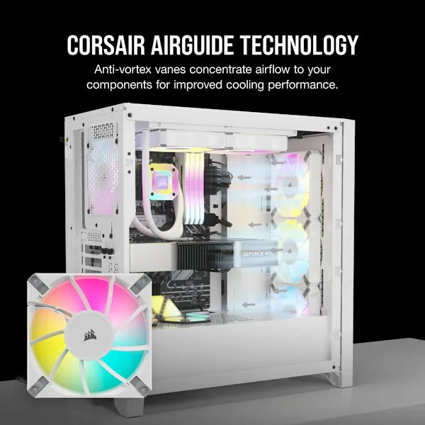 iCUE AF120 RGB ELITE 120mm PWM Triple Fan Kit - White (Revival Series)
