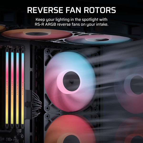 RS120-R ARGB 120mm PWM Reverse Fans Triple Pack (Revival Series)