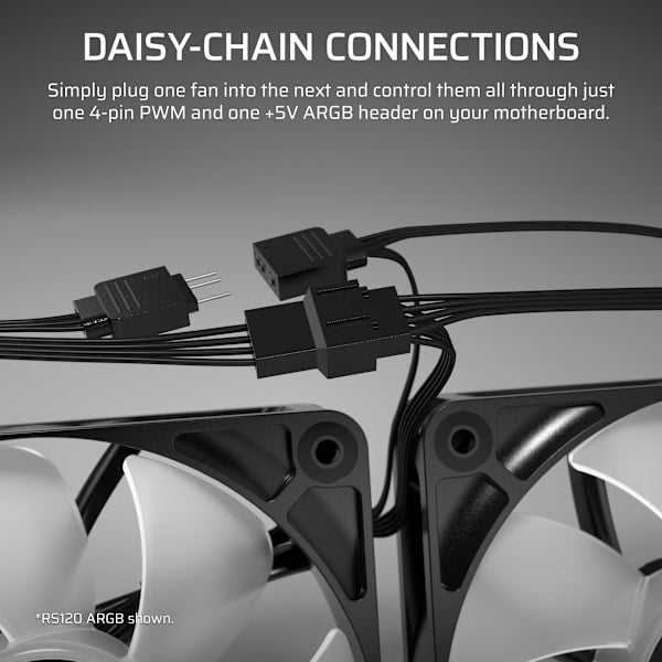 RS120-R ARGB 120mm PWM Reverse Fans Triple Pack (Revival Series)
