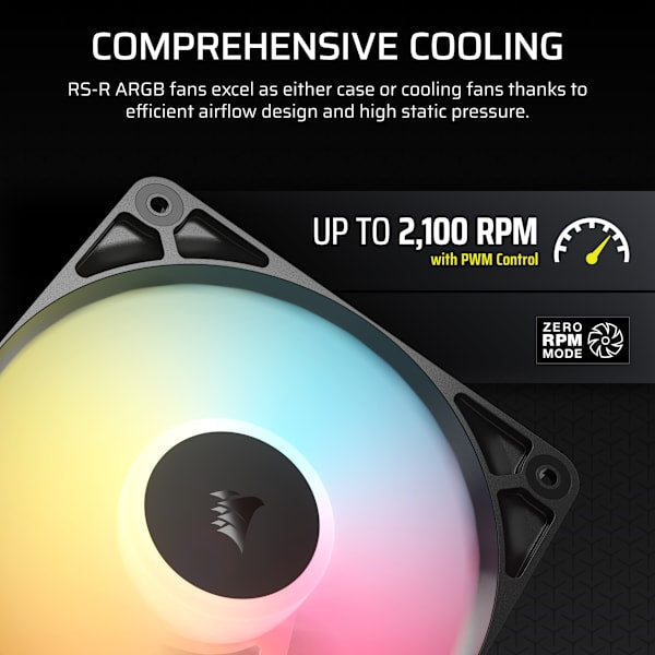 RS120-R ARGB 120mm PWM Reverse Fans Triple Pack (Revival Series)