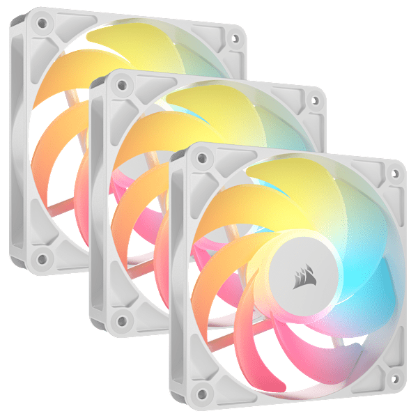 RS120-R ARGB 120mm PWM Reverse Fans Triple Pack - White (Revival Series)