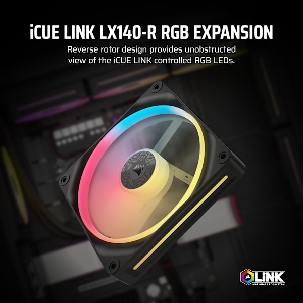 iCUE LINK LX140-R RGB 140mm PWM Reverse Fan Expansion (Revival Series)