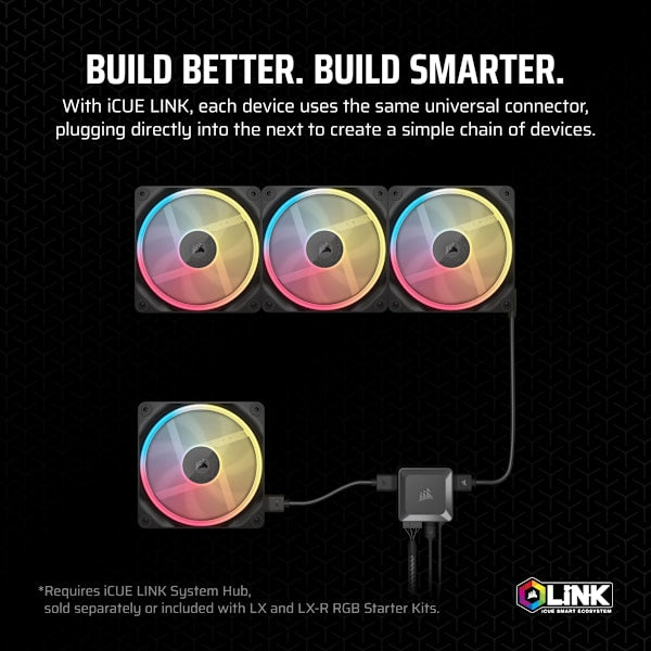 iCUE LINK LX140-R RGB 140mm PWM Reverse Fan Expansion (Revival Series)