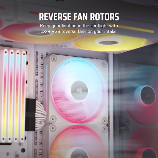 iCUE LINK LX120-R RGB 120mm PWM Reverse Fan Expansion - White (Revival Series)