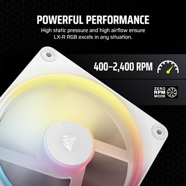 iCUE LINK LX120-R RGB 120mm PWM Reverse Fan Expansion - White (Revival Series)