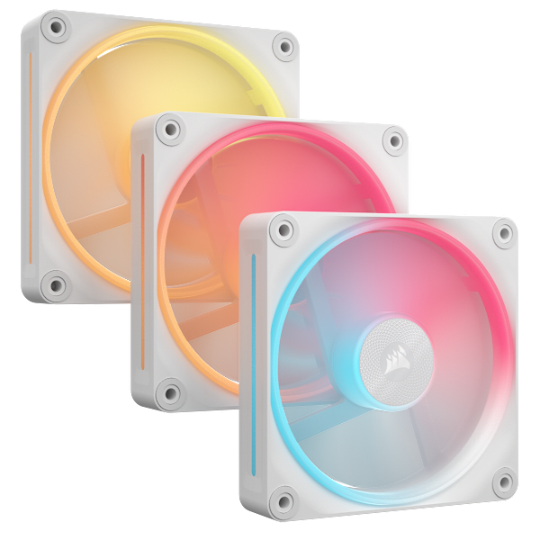 iCUE LINK LX120-R RGB 120mm PWM Reverse Fans Starter Kit - White (Revival Series)