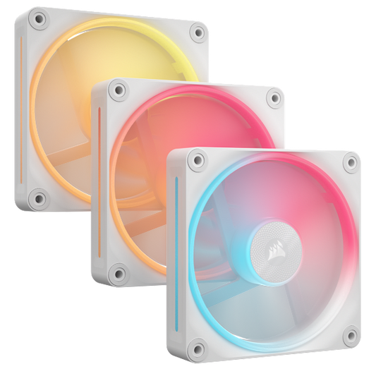 iCUE LINK LX120-R RGB 120mm PWM Reverse Fans Starter Kit - White (Revival Series)