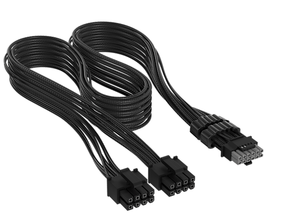 Elite Premium Individually Sleeved, 2x 8-Pin to PCIe 12V-2x6 600W Cable, Type 4 - Black