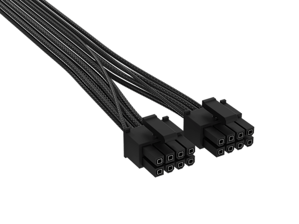 Elite Premium Individually Sleeved, 2x 8-Pin to PCIe 12V-2x6 600W Cable, Type 4 - Black
