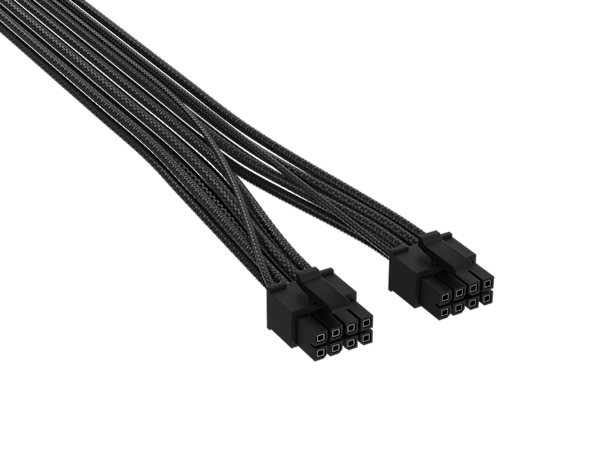 Elite Premium Individually Sleeved, 2x 8-Pin to PCIe 12V-2x6 600W Cable, Type 5 - Black