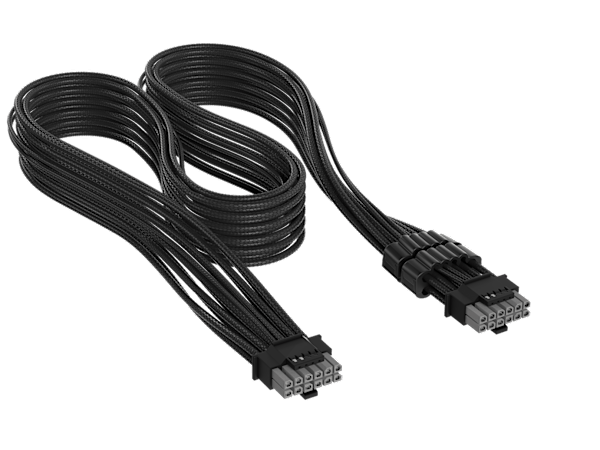 Elite Premium Individually Sleeved, PCIe 12V-2x6 to PCIe 12V-2x6 600W Cable - Black