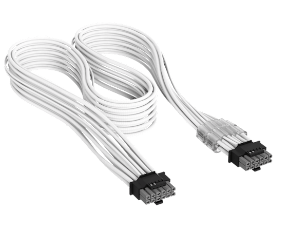 Elite Premium Individually Sleeved, PCIe 12V-2x6 to PCIe 12V-2x6 600W Cable - White