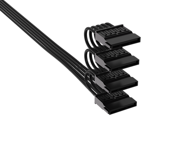 Elite Premium Individually Sleeved SATA Power Cable (4 connectors) Type 5 - Black