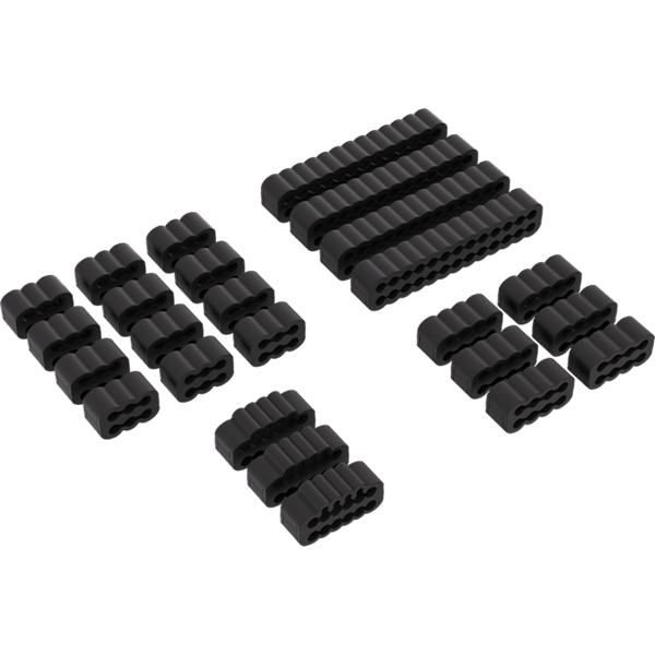 Corsair PSU Cable Low-profile Comb Kit (24-pin, 12+4-pin, 8-pin, 6-pin), Black
