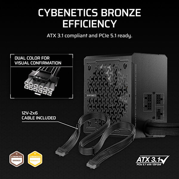 CX-M Series CX750M ATX 3.1 Cybenetics Bronze Semi-Modular PSU