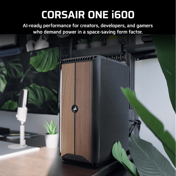 CORSAIR ONE i500 PC – Wood Dark: Intel Core i9-14900F, GeForce RTX 5070, 32GB DDR5, 1TB M.2 SSD, Win11 Home